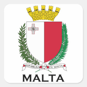 Adesivo Quadrado MALTA - emblema/brasão/símbolo/bandeira
