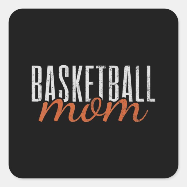 Adesivo Quadrado Mama de basquetebol (Frente)