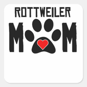 Adesivo Quadrado Mamã de Rottweiler