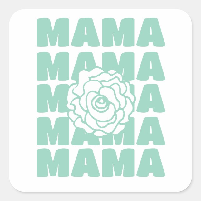 Adesivo Quadrado Mama Floral Daisy  (Frente)