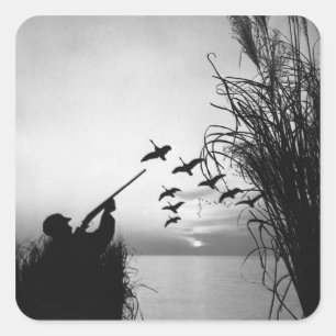 Adesivo Quadrado Man Duck Hunting