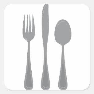 Adesivo Quadrado Mancha de Fork Knife
