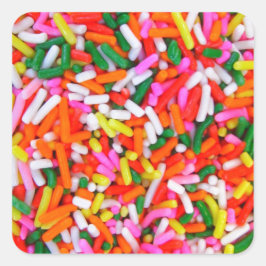 Adesivo Quadrado Manchas Coloridas do Arco-Íris