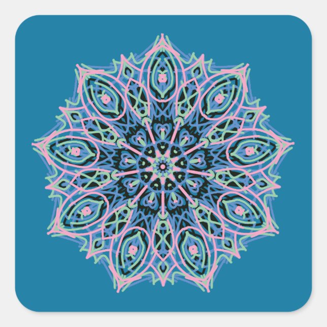 Adesivo Quadrado Mandala. (Frente)