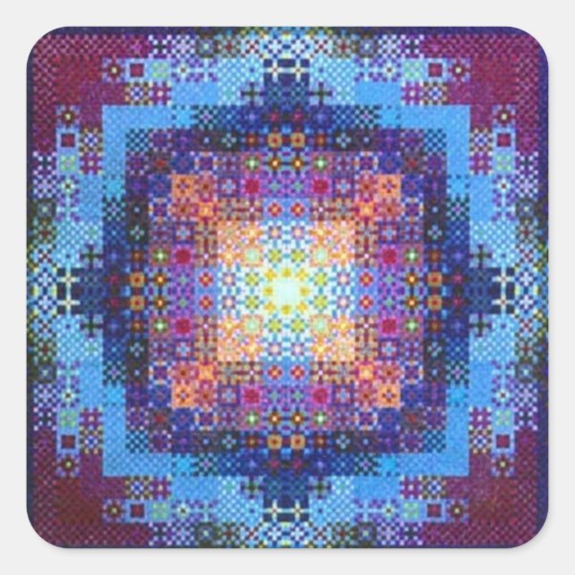 Adesivo Quadrado Mandala da Alegria e Felicidade (Frente)