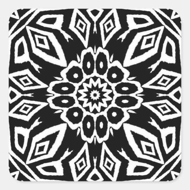 Adesivo Quadrado Mandala da Meia-Noite (Frente)