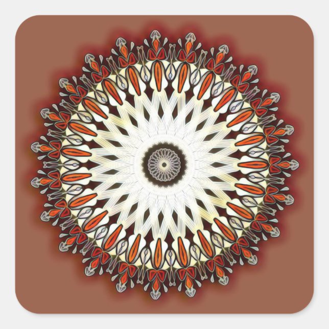 Adesivo Quadrado Mandala de cobre rica (Frente)