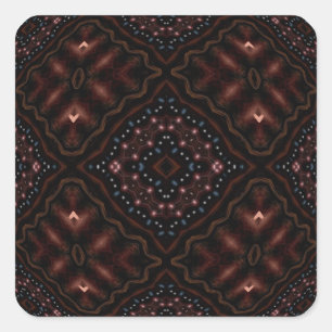 Adesivo Quadrado Mandala de incandescência do caleidoscópio da