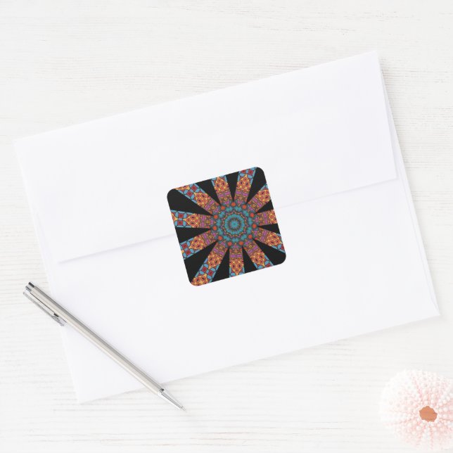 Adesivo Quadrado Mandala Decorativa  (Envelope)