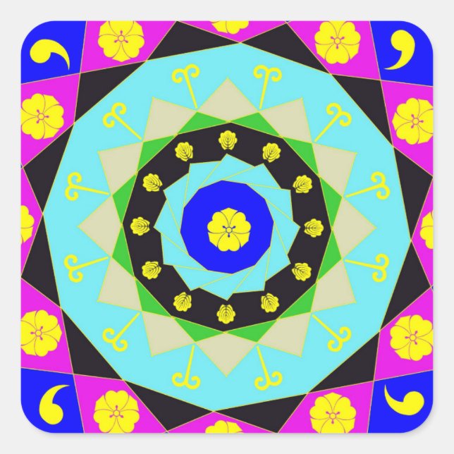 Adesivo Quadrado Mandala:Decorativo (Frente)
