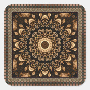 Adesivo Quadrado Mandala extravagante
