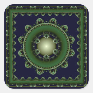 Adesivo Quadrado Mandala harmônica verde