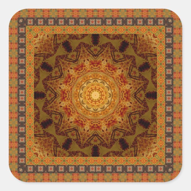 Adesivo Quadrado Mandala Star com Quadro (Frente)