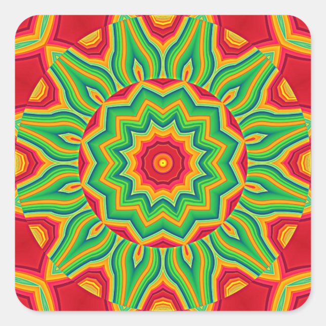 Adesivo Quadrado Mandala Sticker (Frente)