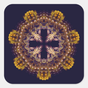 Adesivo Quadrado Mandala transversal frontal