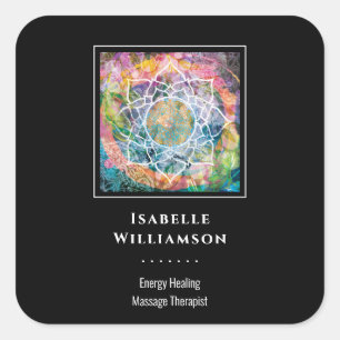 Adesivo Quadrado Mandala Zen Reiki Yoga Massagem Sagrada Espiritual