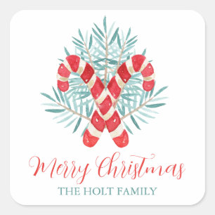 Adesivo Quadrado Mandioca de Natal com Aquarela