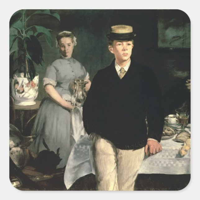 Adesivo Quadrado Manet | Almoço no Studio 1868 (Frente)