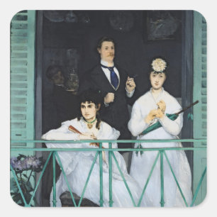 Adesivo Quadrado Manet o balcão, 1868-9