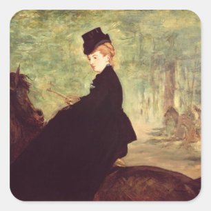 Adesivo Quadrado Manet   o Horsewoman, 1875