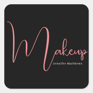 Adesivo Quadrado Manicurista técnico de beleza de neon rosa-claro-d