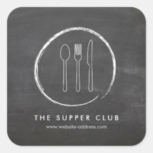 ADESIVO QUADRADO MANIFESTAÇÕES DE LOGOTIPOS DE CHALKBOARD FORK SP