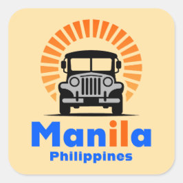 Adesivo Quadrado Manila Filipinas Sudeste Asiático