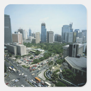 Adesivo Quadrado Manila Skyline