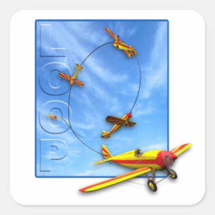Adesivo Quadrado Manobra Aerobatic do laço com avião