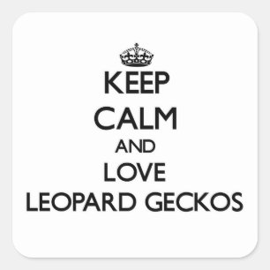 Adesivo Quadrado Mantenha a calma e ame gecos do leopardo