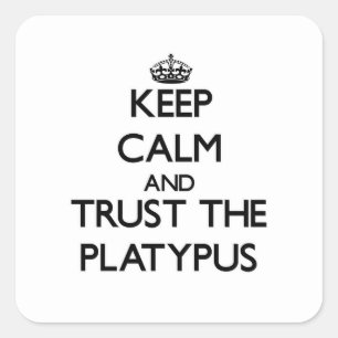 Adesivo Quadrado Mantenha a calma e confie no Platypus