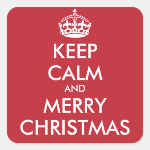 Adesivo Quadrado MANTENHA A CALMA E O FELIZ NATAL - texto