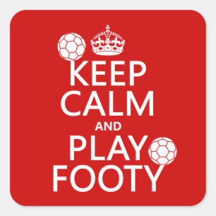 Adesivo Quadrado Mantenha a calma e o jogo Footy (futebol) (o