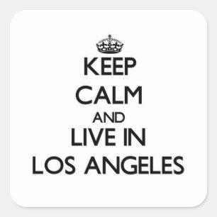 Adesivo Quadrado Mantenha a calma e viva em Los Angeles