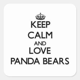 Adesivo Quadrado Mantenha calma e ame Ursos de Panda