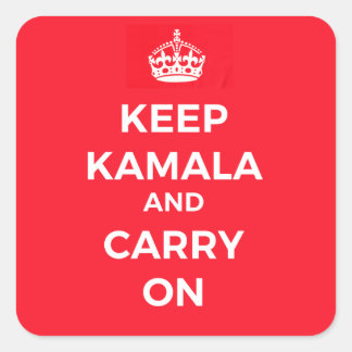 Adesivo Quadrado Mantenha Kamala e Carregar no Sticker