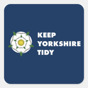Adesivo Quadrado mantenha o yorkshire tidy white rose united reino 