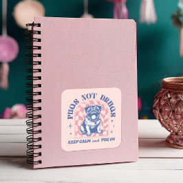 Adesivo Quadrado Mantenha-se calmo e coloque-se sobre retro-pula se