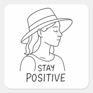Adesivo Quadrado Mantenha-se positivo no otimismo e força radiante