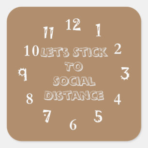 Adesivo Quadrado Mantenha-se seguro para impedir a propagação segur