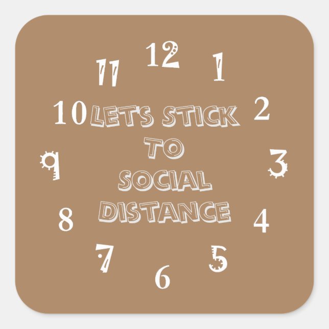 Adesivo Quadrado Mantenha-se seguro para impedir a propagação segur (Frente)