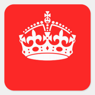 Adesivo Quadrado MANTER CALM CROWN em decoro vermelho