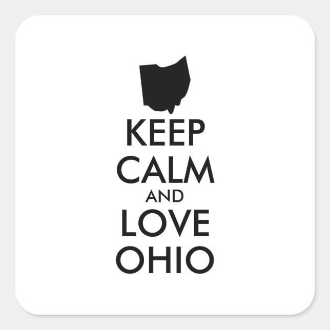 Adesivo Quadrado MANTER CALM e AMOR personalizáveis (Frente)