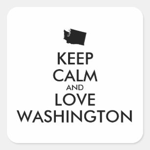 Adesivo Quadrado MANTER CALM e AMOR personalizáveis WASHINGTON