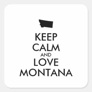 Adesivo Quadrado MANTER CALMA E AMOR personalizáveis MONTANA