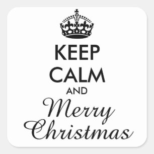 Adesivo Quadrado MANTER CALMA E NATAL DE MERCADORIAS - texto person