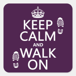 Adesivo Quadrado Manter Calmo e Caminhar Ativado (qualquer cor de f