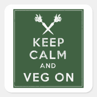 Adesivo Quadrado Manter Calmo e Veg Ligado