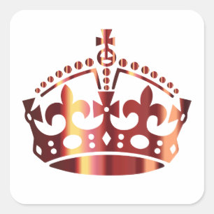 Adesivo Quadrado Manter Coroa Calma - Alterar fundo