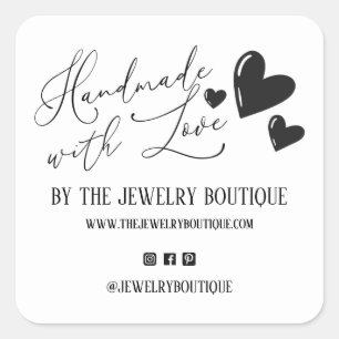 Adesivo Quadrado Manuscrito Com Corações De Amor Script Etsy Home C